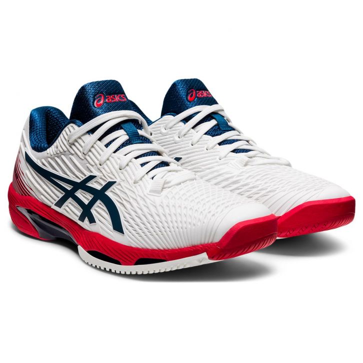 Eed Prehistorisch D.w.z Asics Solution Speed FF 2 White / Blue / Red shoes - Extreme Tennis